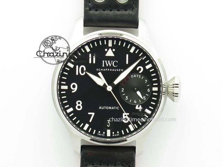MIROTIME 0306 GoodFit Big Pilot Real PR IW500912 ZF Best Edition Black Dial On Black Leather Strap A 7287
